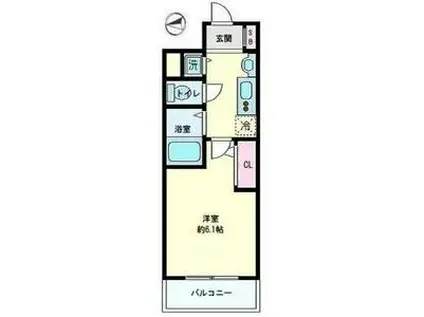 プレサンス心斎橋ルティア(1K/7階)の間取り写真