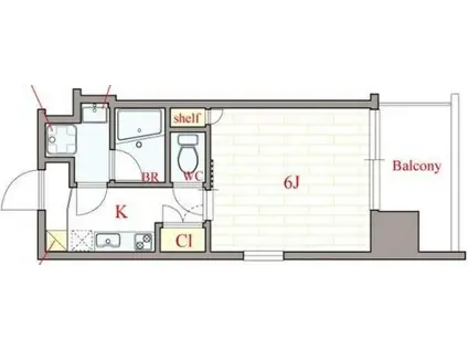 PRIMAVERA NISHISHINSAIBASHI(1K/7階)の間取り写真