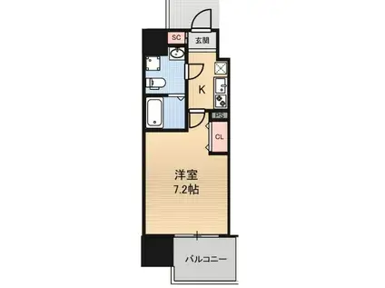 アドバンス大阪ルーチェ(1K/13階)の間取り写真