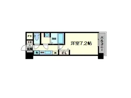 コンフォリア心斎橋イースト(1K/7階)の間取り写真