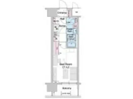 コンフォリア心斎橋イースト(1K/13階)の間取り写真