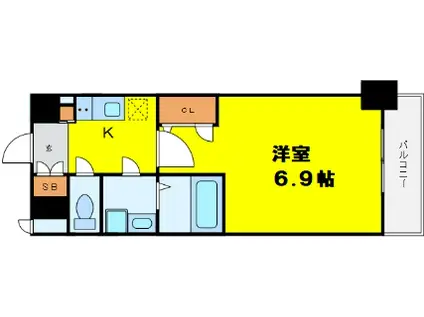 ララプレイス大阪福島ミラ(1K/4階)の間取り写真