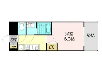 スプランディッドV(1K/4階)の間取り写真