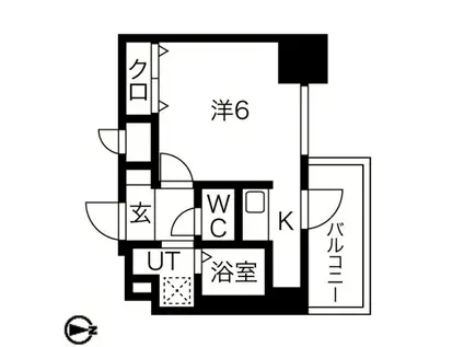 スプランディッド難波元町DUE(1K/5階)の間取り写真