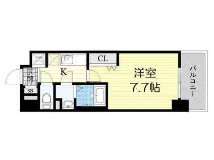 LUXE海老江Ⅱ(1K/10階)の間取り写真