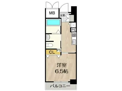 CITYSPIRE靭公園(1K/8階)の間取り写真