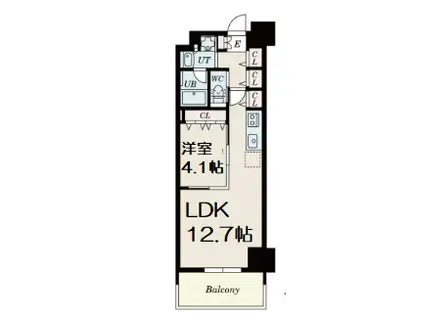 DIMUS北浜(1LDK/8階)の間取り写真