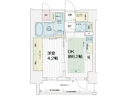 エステムコート大阪福島Ⅱレイヤー(1DK/8階)の間取り写真