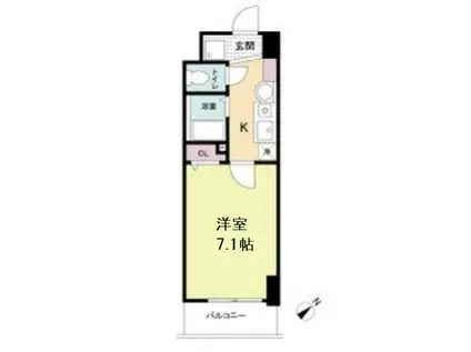 エスリードコート難波ウエスト(1K/1階)の間取り写真