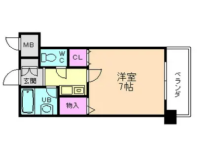 ル・シェル福島(1K/3階)の間取り写真