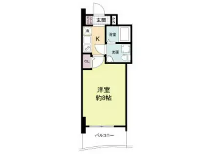 セレニテ桜川駅前プリエ(1K/6階)の間取り写真