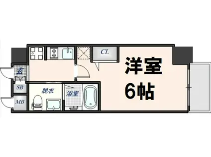 エステムコート難波Ⅳアトリ(1K/3階)の間取り写真