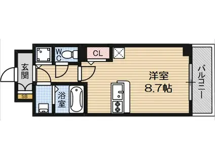 アドバンス西梅田Ⅱ(ワンルーム/9階)の間取り写真