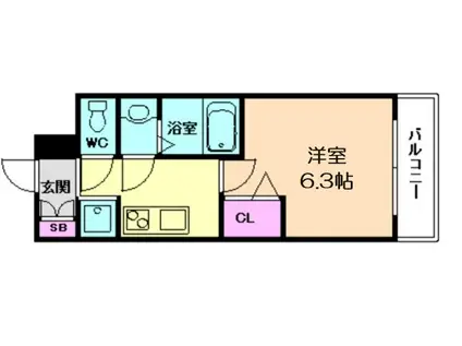 スプランディッドV(1K/8階)の間取り写真