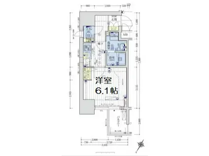 アクアプレイス江戸堀(1K/4階)の間取り写真