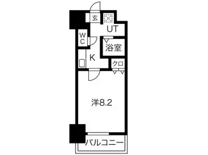 SWISS難波西(1K/13階)の間取り写真