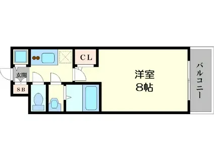 S-RESIDENCE福島GRANDE(1K/4階)の間取り写真