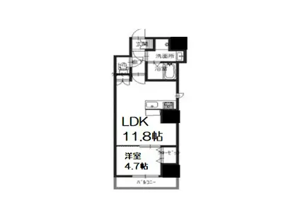 L-IDEA OTEMAE(1LDK/8階)の間取り写真