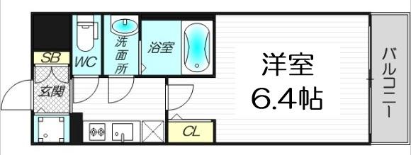 エスリード新大阪ラヴァーグ(1K/6階)の間取り写真