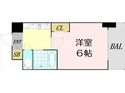 エスリード新梅田(1K/2階)の間取り写真