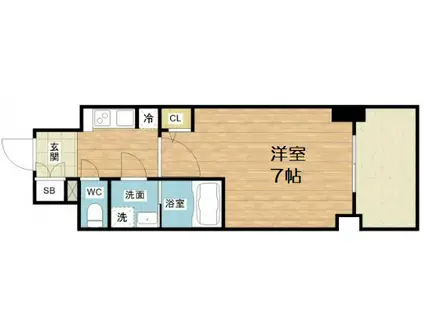 S-RESIDENCE福島ALOVITA(1K/8階)の間取り写真