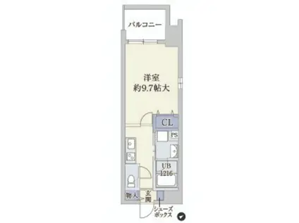 ATKレジデンスなにわ橋(1K/4階)の間取り写真