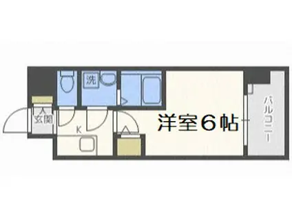 エスリード弁天町ポートヴィラ(1K/9階)の間取り写真