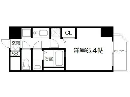 エステムコート梅田北2ゼニス(1K/10階)の間取り写真