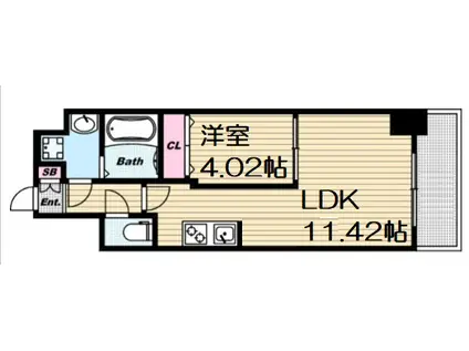 プレジオ鎗屋町(1LDK/10階)の間取り写真