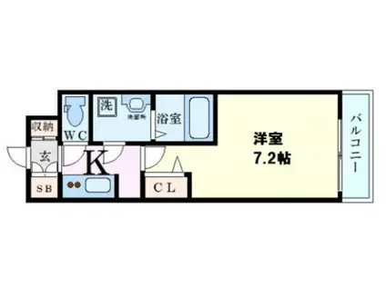 S-RESIDENCE新大阪ウエスト(1K/9階)の間取り写真