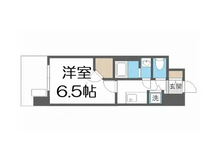 ワールドアイ難波南PORTA(1K/11階)の間取り写真