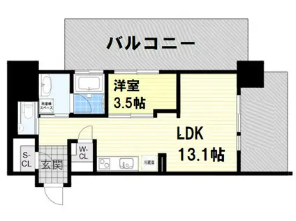 ベネチア天満橋(1LDK/6階)の間取り写真