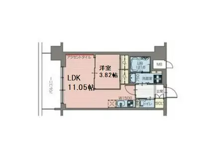 プレジオ難波(1LDK/8階)の間取り写真