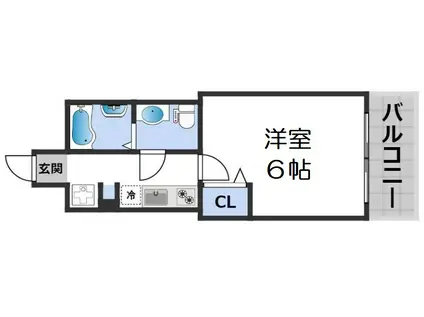 SERENITE北浜(1K/4階)の間取り写真