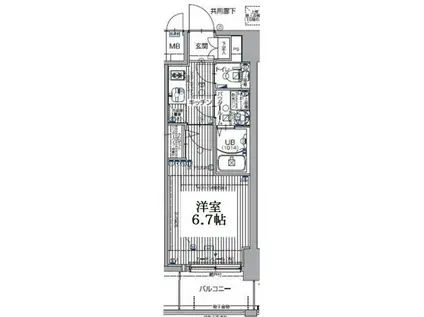エスリード大阪上本町グリーズ(1K/14階)の間取り写真