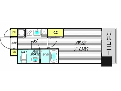 エスリード大阪城公園(1K/3階)の間取り写真