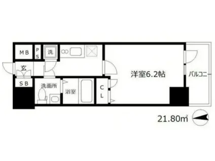エスリード天神橋筋六丁目(1K/11階)の間取り写真