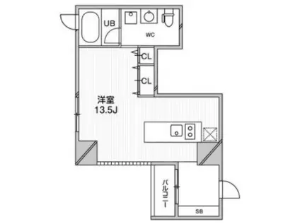 ルクレ堺筋本町レジデンス(ワンルーム/7階)の間取り写真