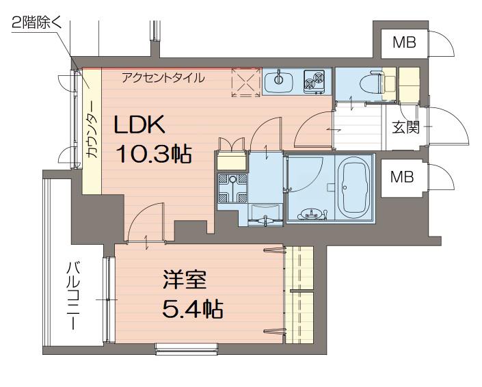 プレジオ難波ASIAN(1LDK/7階)の間取り写真
