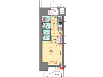 プレサンス松屋町ヴェルデス(1K/3階)の間取り写真