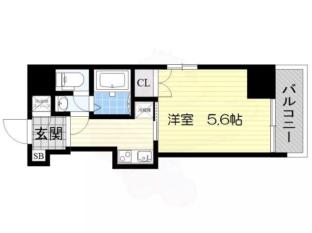 VERDE EBISU(1K/9階)の間取り写真