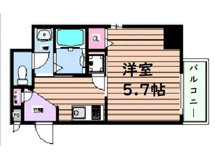 I-DIL NAKANOSHIMA イースト(1K/1階)の間取り写真