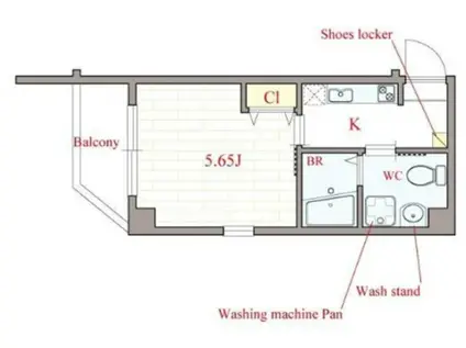 REBIS(1K/9階)の間取り写真