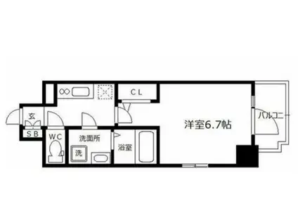 エスリード天神橋筋六丁目(1K/2階)の間取り写真