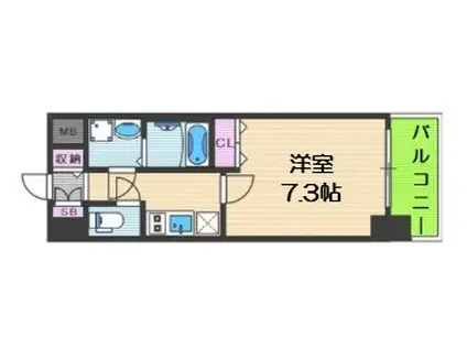 LA DOUCEUR九条(1K/8階)の間取り写真