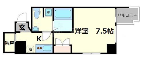 アーデン京町堀イースト(1K/11階)の間取り写真
