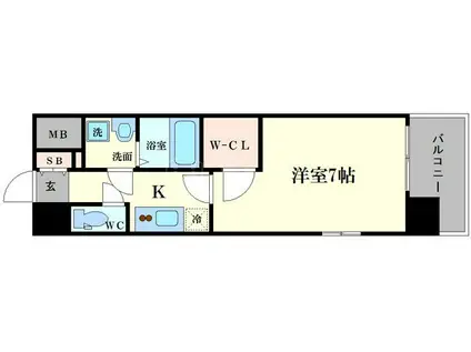 エスプレイス難波サウスゲート(1K/5階)の間取り写真