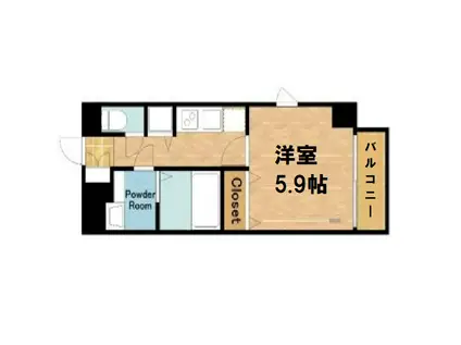 ルクレ難波(1K/8階)の間取り写真