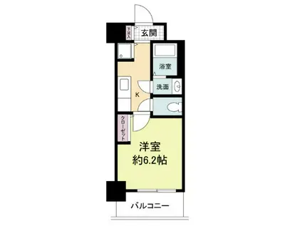 グラマシー心斎橋東(1K/11階)の間取り写真