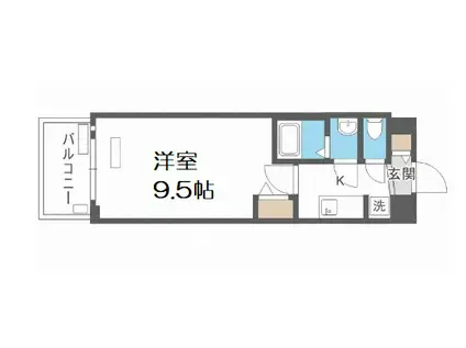 ソルテラスNAMBAフロント(1K/9階)の間取り写真